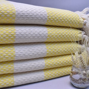 kitchen towel, hand towel, face towel, turkish towel, personalized gifts, 18 x 40 inch towel, head towel, dish towel, yellow, Stain Peshkir