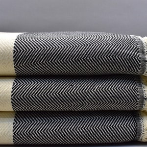 turkish blanket, bed throw blanket, cotton throws, 80 x 92 inch sofa blanket, decorative blanket, turkish bedspread, sofa blanket, Coal, Msr