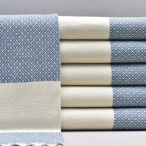 service towel, dish towel, turkish hand towel, tea towel, kitchen towel 18 x 42 inch organic cotton towel, head towel, teal, K.gozu Peshkir