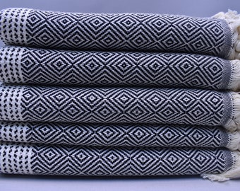 wholesale hand towel, dish towel, head towel, face towel, kitchen towel 18 x 44 inch bath towel, organic cotton towel, KE - black, Peshkir