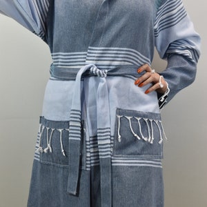 robe for men, pajamas, morning gown, chic bathrobe, beach cloths, gift for her, dressing gown, kimonos, personalized robe, ice blue, S-BR