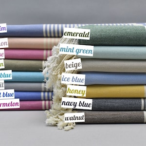 personalized turkish towel, cotton towel, bridesmaid gifts, wedding favors, holiday towel, pool towel, spa towel, housewarming gift towel