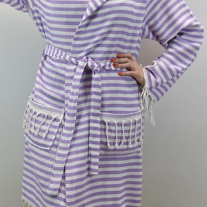 turkish bathrobe, morning gown, dressing gown, gift for her, personalized gift robe, pajamas, beach cloths, beach robe, purple, Acacia-BR