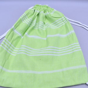 pool bag, beach bag, summer bag, multi purpose bag, bag and towel, drawstring backpack, travel bag, 12 x 16 inch towel backpack, lime, Sltn