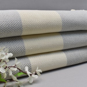 turkish throw blanket, organic cotton blanket, 80 x 92 inch sofa blanket, decorative blanket, bed cover, bedspread, bed blanket, silver, Msr