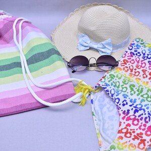vacation bag, beach backpack, summer bag, multi purpose bag, travel bag, weekender bag, pool bag, 12 x 16 inch organic cotton bag, Gkksg-9