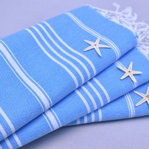 service towel, dish towel, turkish hand towel, tea towel, kitchen towel 18 x 40 inch organic cotton towel, head towel, cerulean Sltn Peshkir