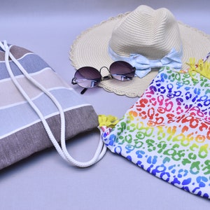 pool backpack, beach backpack, summer bag, multi purpose bag, bag and towel, travel backpack, vacation bag, 12 x 16 inch peshtemal bag, V.va