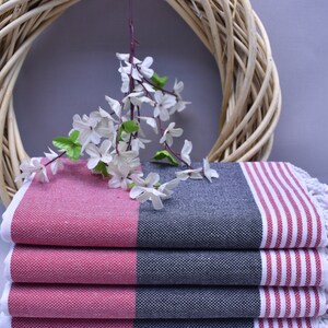 tea towel, turkish towel, cotton hand towel, personalized gifts, face towel, dish towel, kitchen towel 20 x 40 inch head towel, b-red, Zeu.s