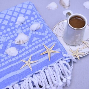 turkish towel, beach towel, bath towel, 36 x 70 inch peshtemal, holiday towel, hammam towel, patterned towel, summer towel, blue, AZTEK Jkrl