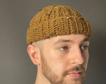 Mustard fisherman beanie | mini beanie | scull cap | winter hat