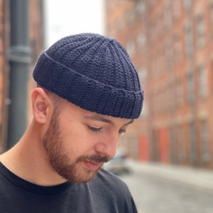 Navy blue fisherman beanie | scull cap | mini beanie | winter hat