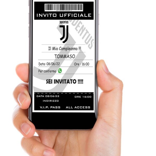 Invito di compleanno Juventus personalizzato per whatsapp!