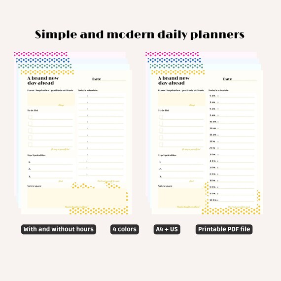 Daily Planner Printable Printable Daily Planner Page Cute - Etsy
