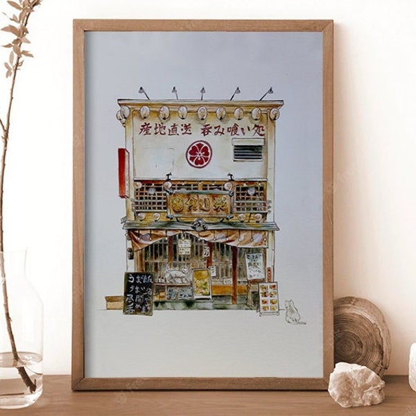 Bar-Restaurant Japonais, Print. Illustration.