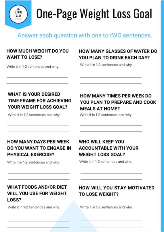 Weight Loss Printable Weight Loss PDF Weight Loss Digital