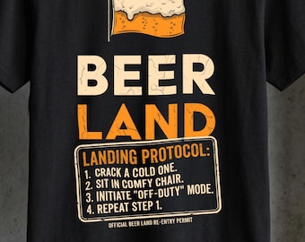 Beer Land PNG Shirt Design Funny Beer Landing Protocol Graphic (Digital Download)