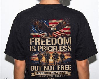 La libertad no tiene precio, pero no es gratis. Camiseta para veteranos con diseño de sublimación para el Día de los Caídos (descarga digital).