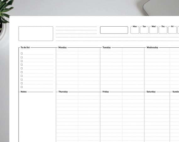Undated Weekly Printable Planner Editable Planner Personal - Etsy
