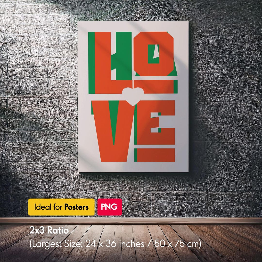Love Hate PNG Poster Bold and Striking Design Perfect for Modern Wall ...