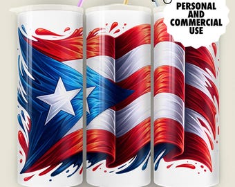 Puerto Rico Flag PNG: Patriotic Sublimation Design (Digital Download) – Personal & Commercial Use