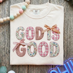 God Is Good PNG Coquette Bow Patch Christian Digital