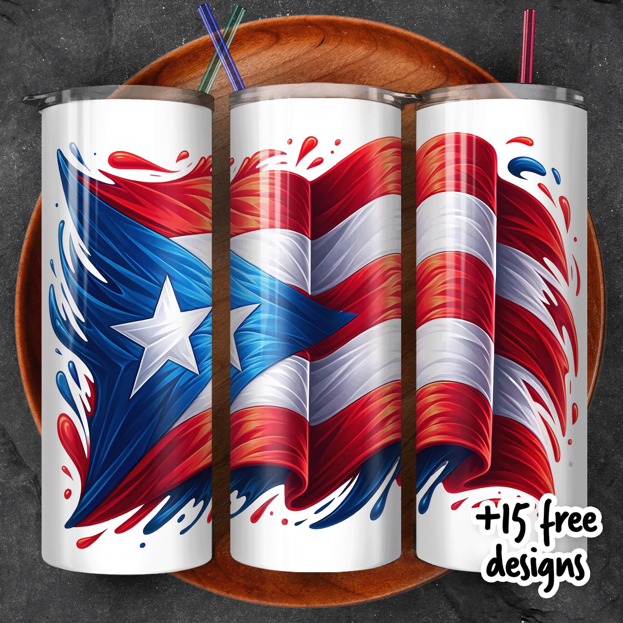 Puerto Rico Flag PNG: Patriotic Sublimation Design (Digital Download)