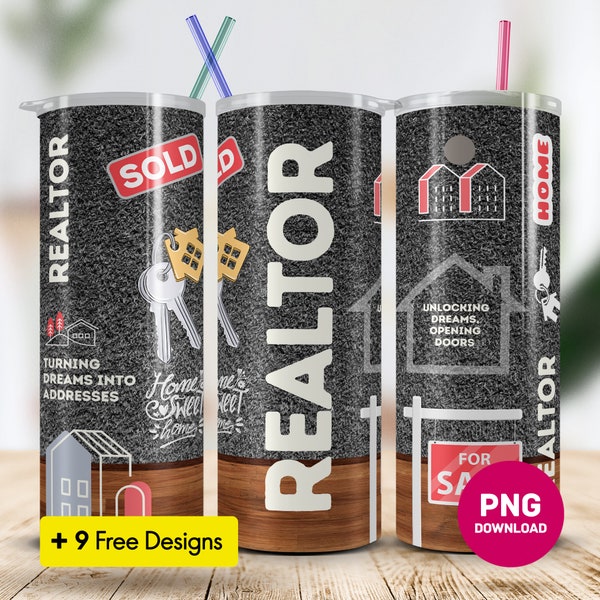 Realtor Tumbler Wrap: Skinny Tumbler Real Estate Agent Sublimation png