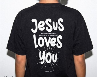Jesús te ama PNG Juan 4:19 Versículo bíblico Sublimación Digital