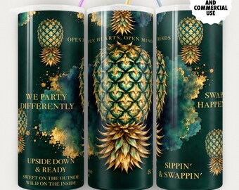 Upside Down Pineapple Tumbler Wrap PNG: Funny Adult Sublimation (Digital Download)