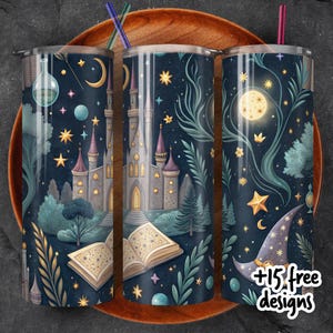 Zauberer Schule Tumbler Verpackung PNG | Magisches 20 Unzen Skinny Tumbler Design | Zauberer Welt Sublimation PNG | Digitaler Download