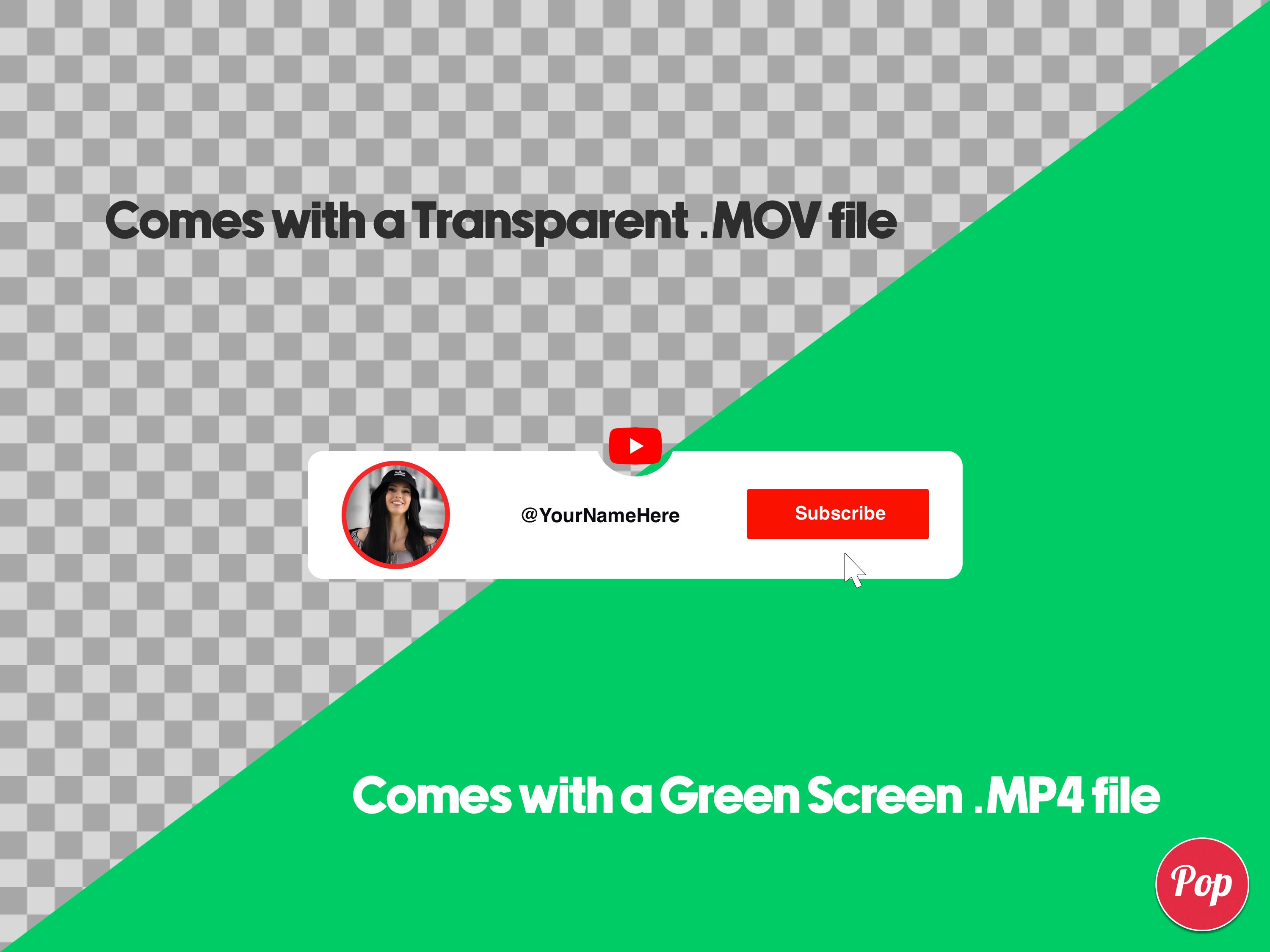Custom Animated Youtube Subscribe Button for Content Intro Videos - Etsy