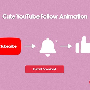 Cute YouTube Follow animation for Streaming intro videos Twitch Instagram Gaming