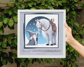 Lord of the Rings Nursery Art: Gandalf & Shadowfax Print (Digital Download)