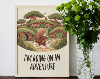 Lord of the Rings Art, Hobbit Art, Tolkien Art, Digital Downloads, Lord of the Rings Nursery, Tolkien, Adventure Art, Kids Room