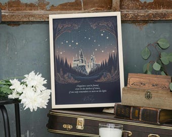 Harry Potter Art, Hogwarts Art, JK Rowling, Digital Downloads, Halloween, Train
