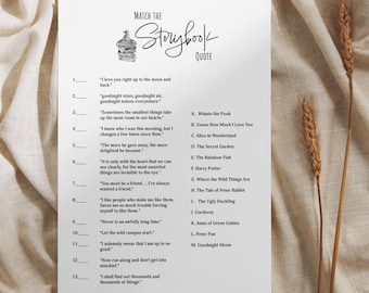 Storybook Quote Baby Shower Game: Harry Potter, Minimalist Printable (Digital Download)