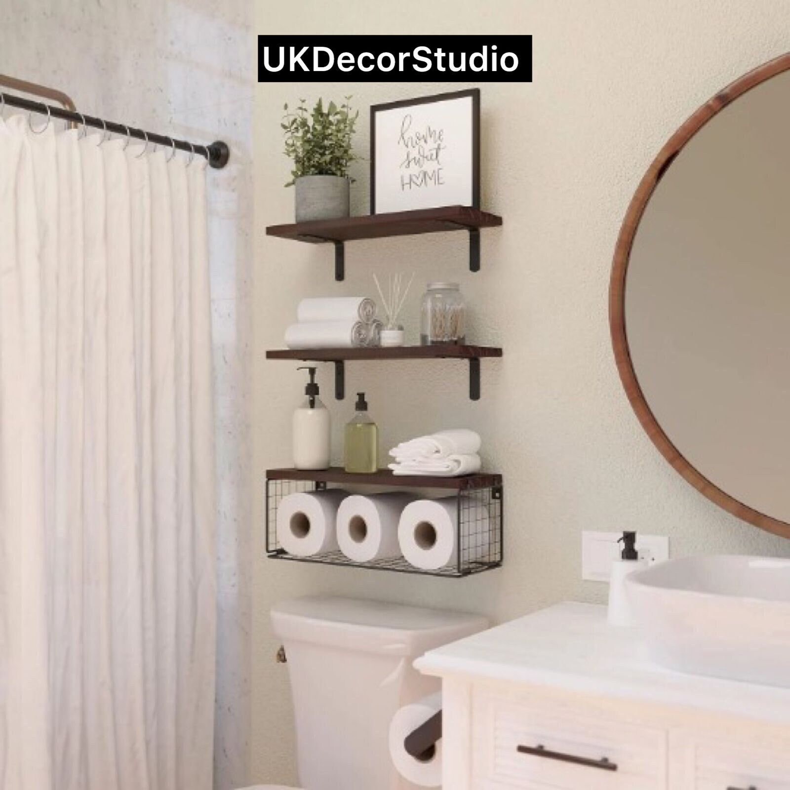 Floating shelf 2024 over toilet