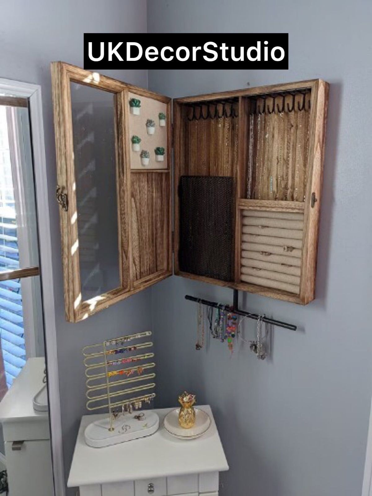 Wood Wall Mounted Jewelry Box