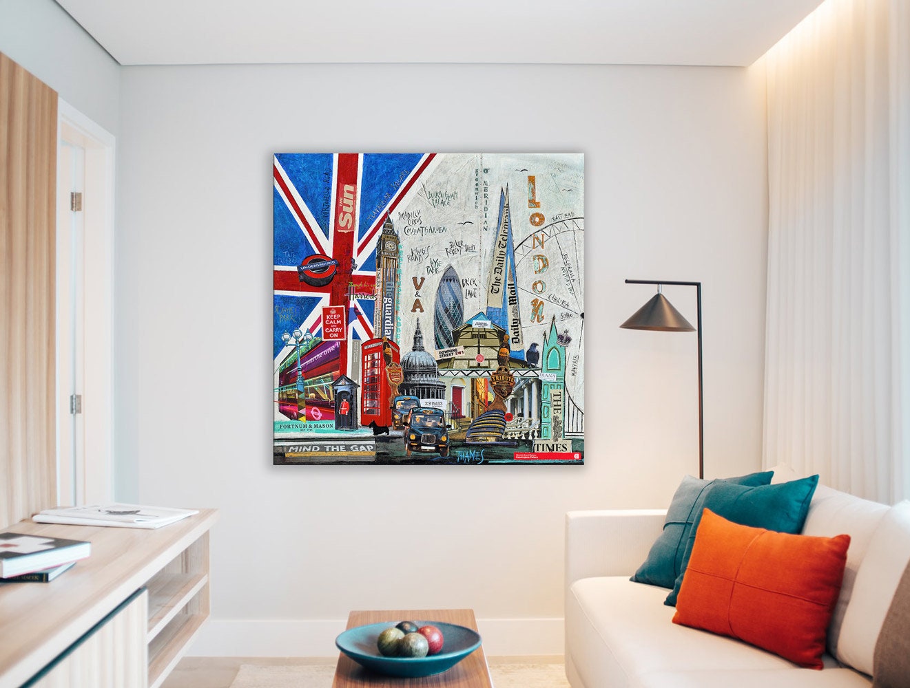 Quality Canvas Frame as Print High Fineartprint Collage London Murals Wooden - Stretcher on Etsy Art England Cityscapes a