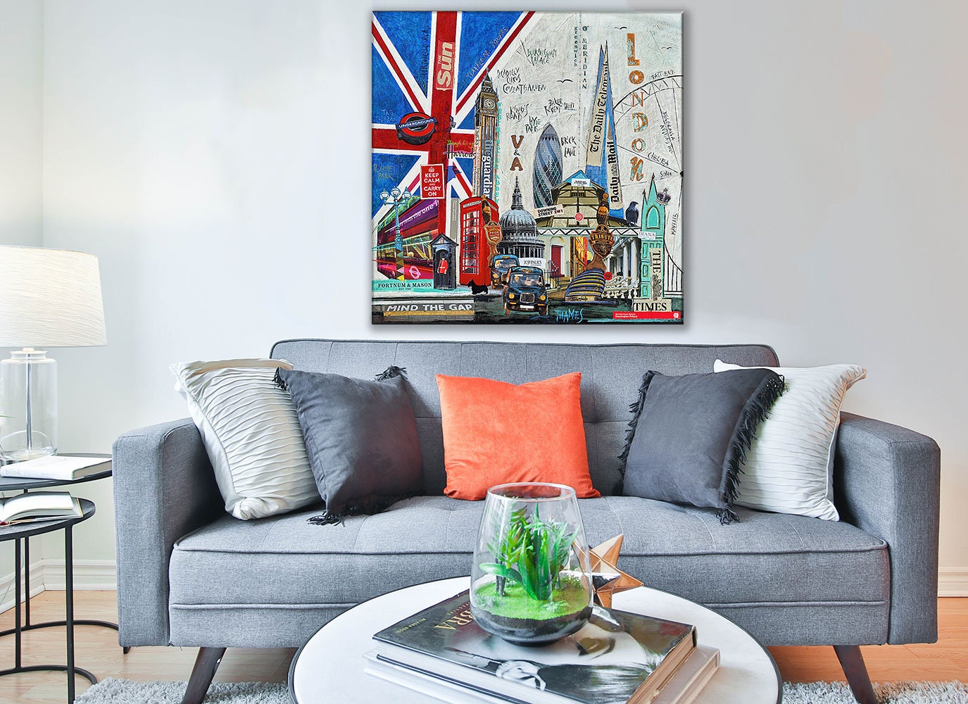 London Collage as a High Quality Art Print on Wooden Stretcher Frame  England Fineartprint Canvas Murals Cityscapes - Etsy