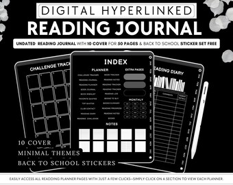 Digital Reading Journal for iPad & Android | Dark Academia Planner (PDF Pattern)