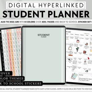 2024 2025 Student Digital Planner | Goodnotes Planner | Student Planner for College School | iPad Goodnotes Notability Noteshelf Samsung