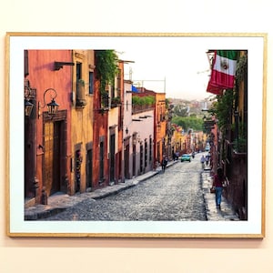 San Miguel de Allende, Guanajuato, Mexico - Colorful Street - Digital Photo Print  Wall Art