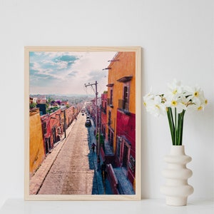San Miguel de Allende, Guanajuato, Mexico - Colorful Street - Digital Wall Art Photo Print