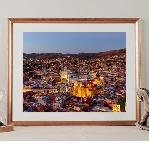 Guanajuato, Mexico - Colorful View - Digital Wall Art Photo Print