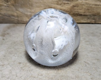 Vintage 1993 Scottish CAITHNESS GLASS Paperweight entitled CONGRATULATIONS by Margot Thomson