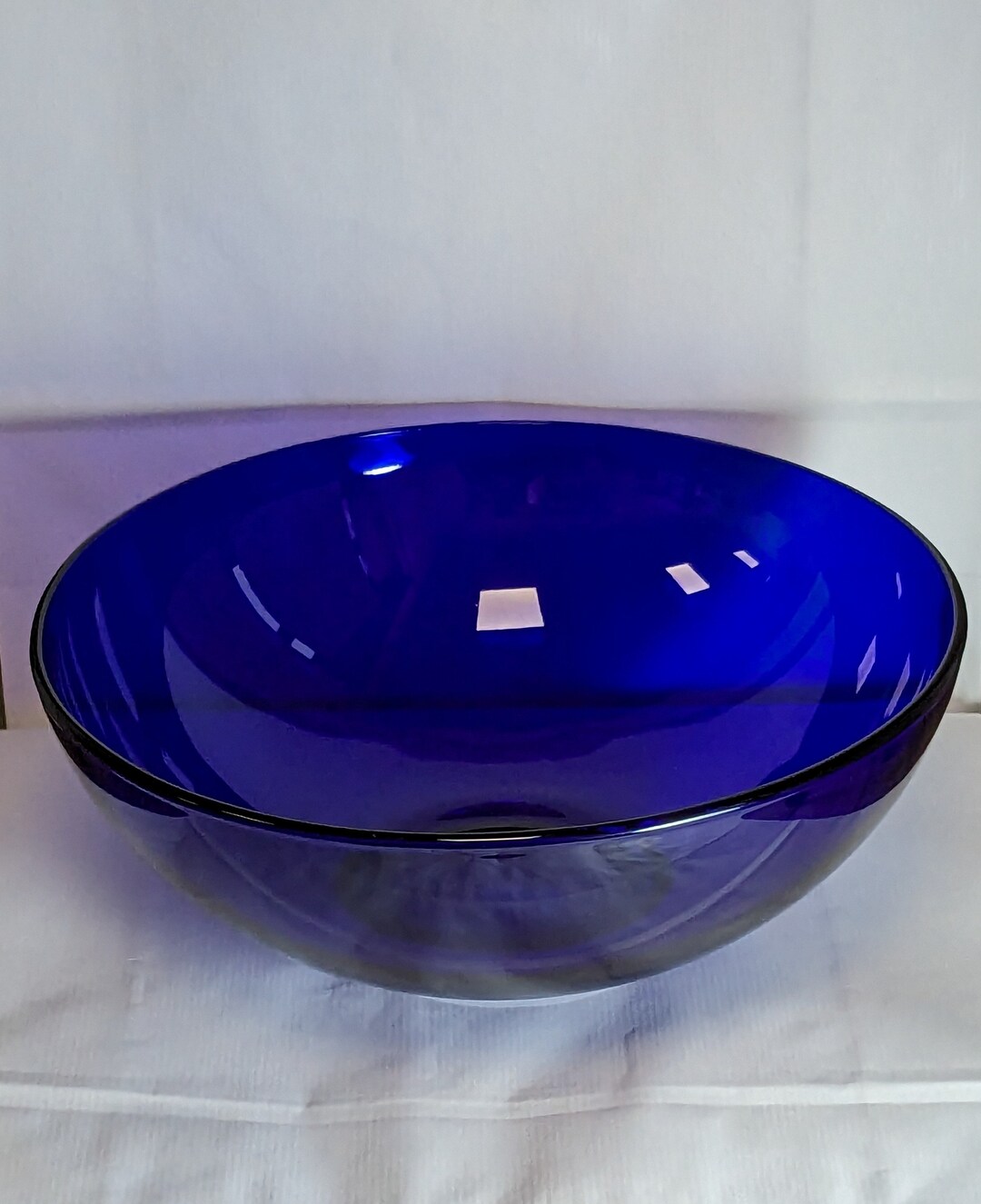 Large Bristol Blue Glass Salad Bowl / Fruit Bowl Cobalt Blue Etsy UK