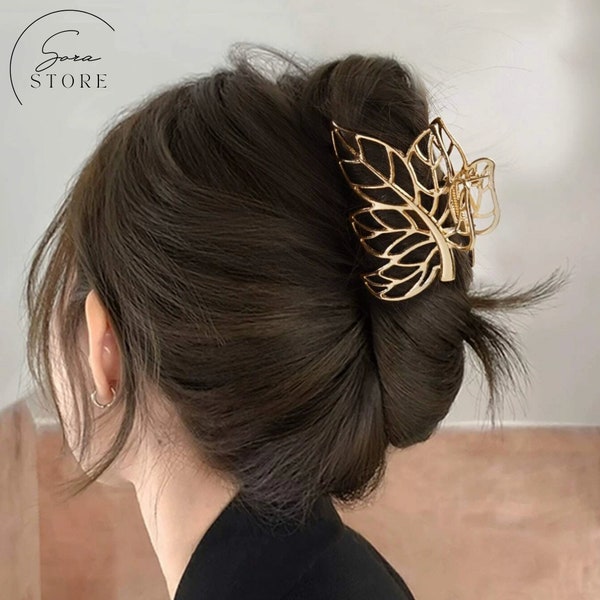 Leaf Hair Claw,Minimalist Hair Accessories,Elegant Women Ponytail Hair Claw,Hair Accessories For Women,Gift For Her
