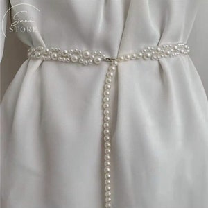 Minimalist bridal belt,Narrow Sash Belt,Bridesmaid Belt,Wedding Gift,Wedding Accessories,Boho Pearl Sash,Slim Bridal Belt,Pearl Belt